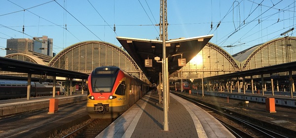 Railway operation thematic photo featuring a train station.