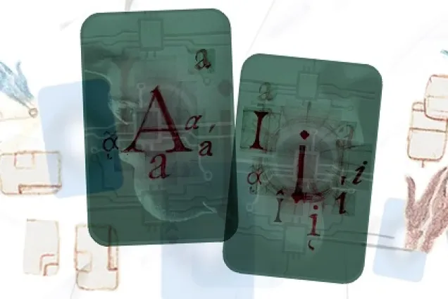 Abstract representation of AI. Illustration.